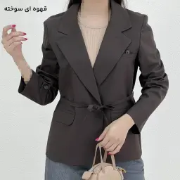 کت زنانه لینن کمربند دار کلاسیک | آی بولک