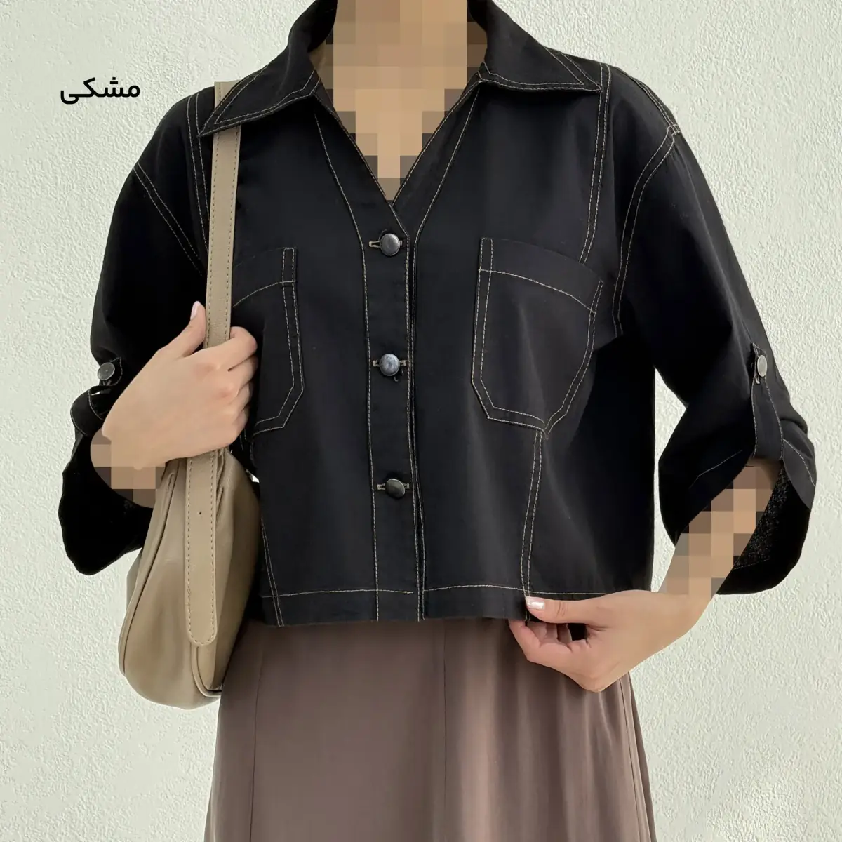 کراپ کت زنانه لینن آستین پاگون دار | آی بولک