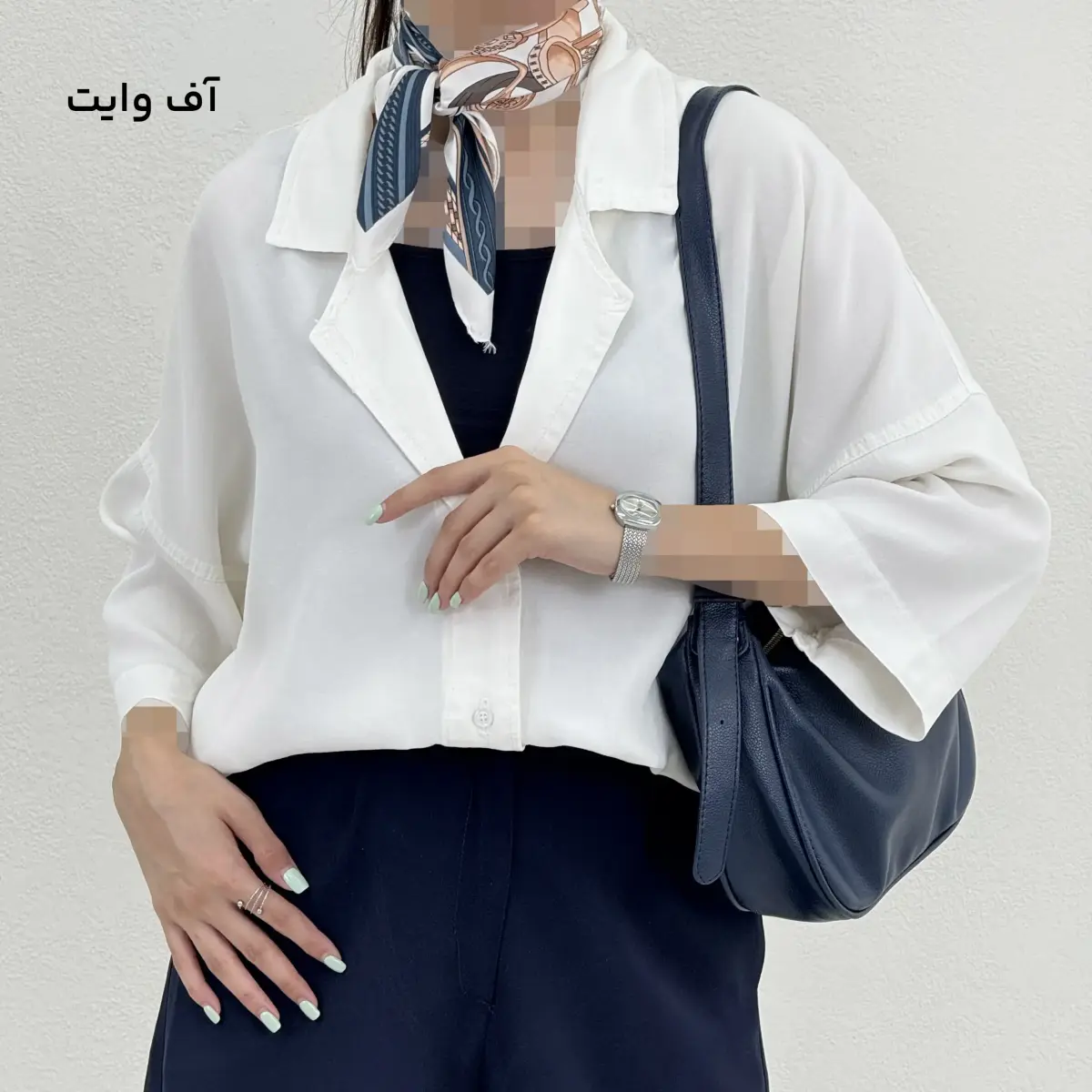 شومیز زنانه سیلک یقه انگلیسی| آی بولک