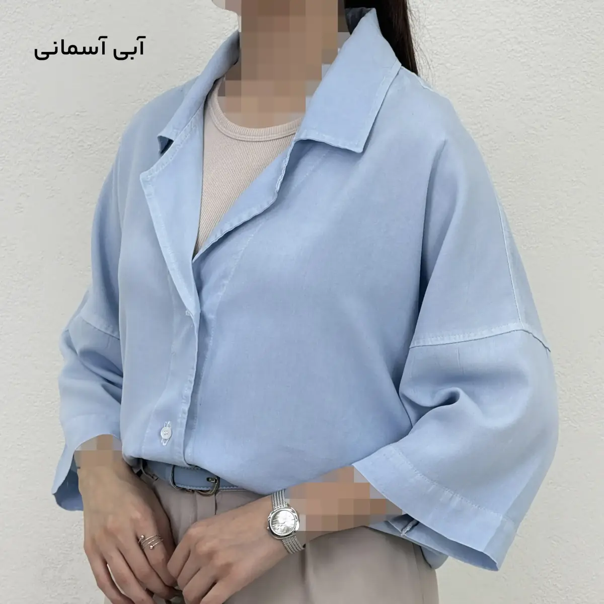 شومیز زنانه سیلک یقه انگلیسی| آی بولک