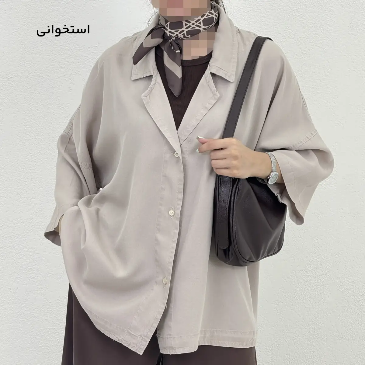 شومیز زنانه سیلک یقه انگلیسی| آی بولک