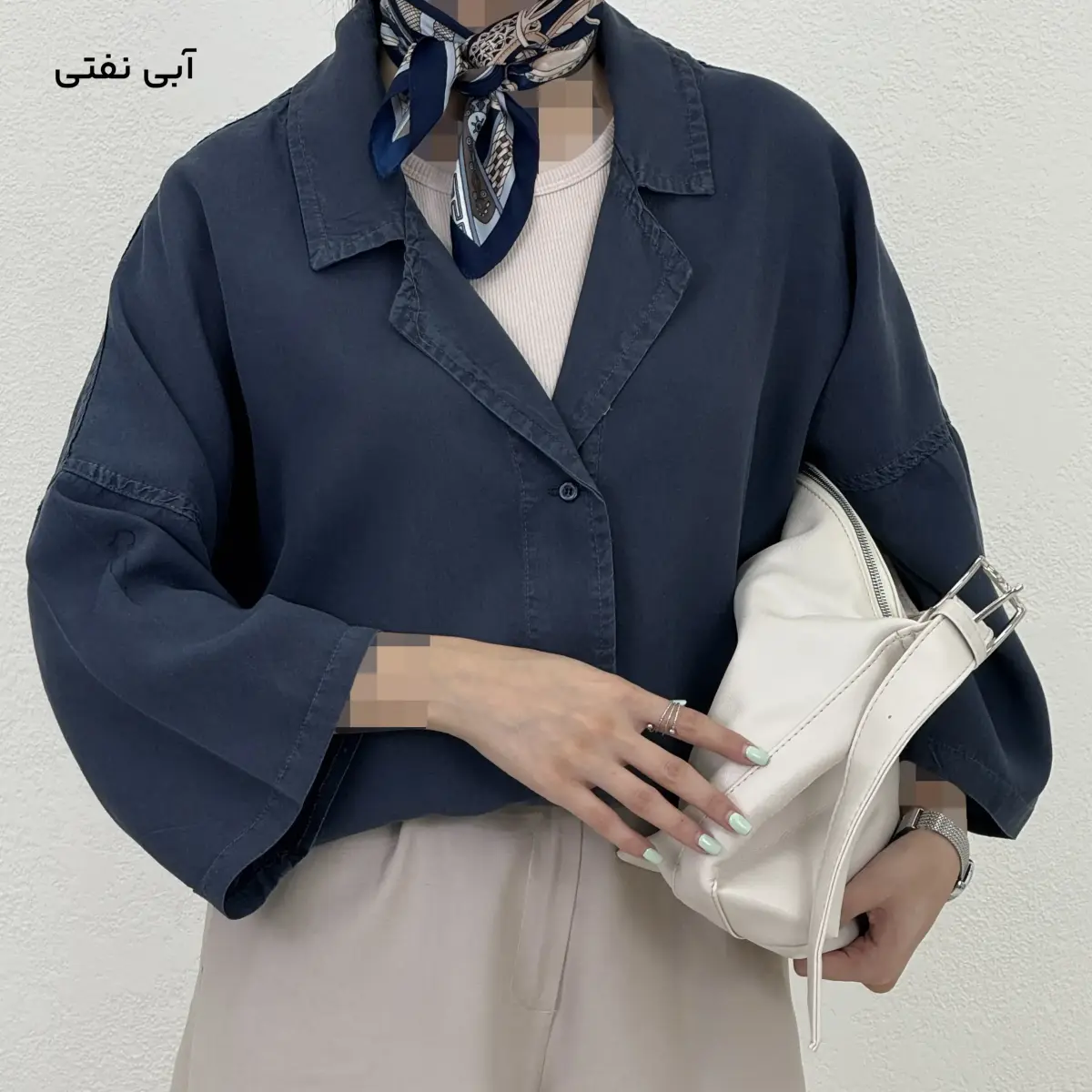 شومیز زنانه سیلک یقه انگلیسی| آی بولک