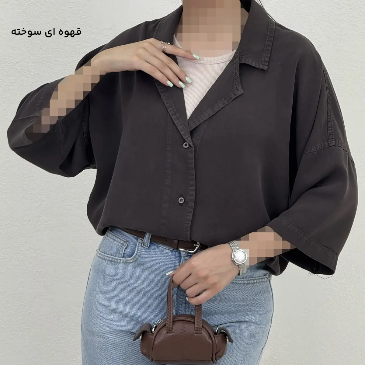 شومیز زنانه سیلک یقه انگلیسی| آی بولک