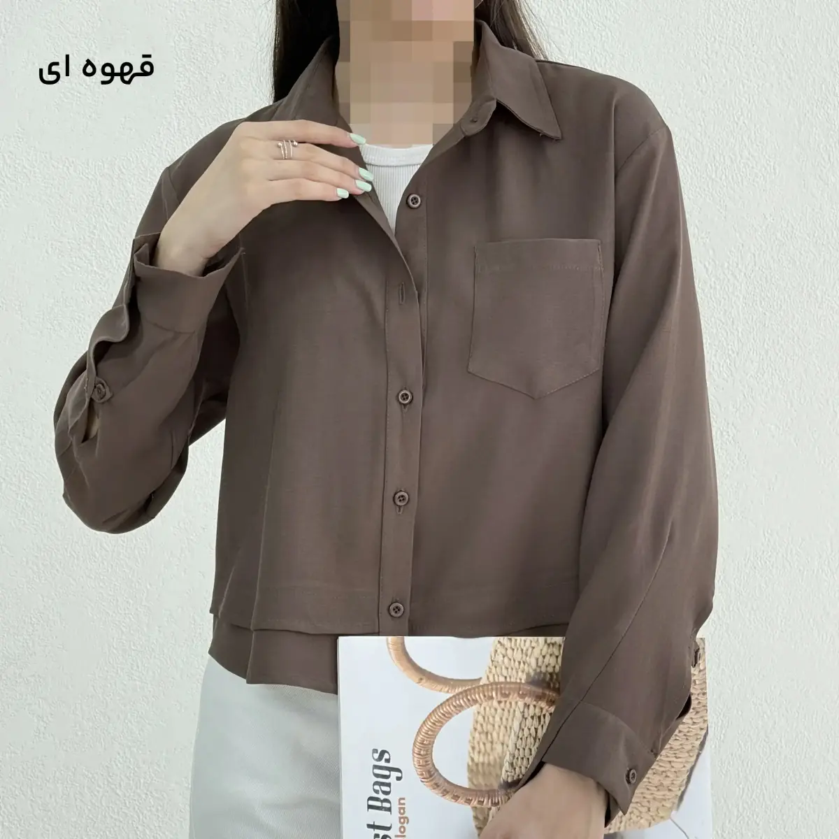 شومیز زنانه سیلک کوپرا پایین دوبل | آی بولک