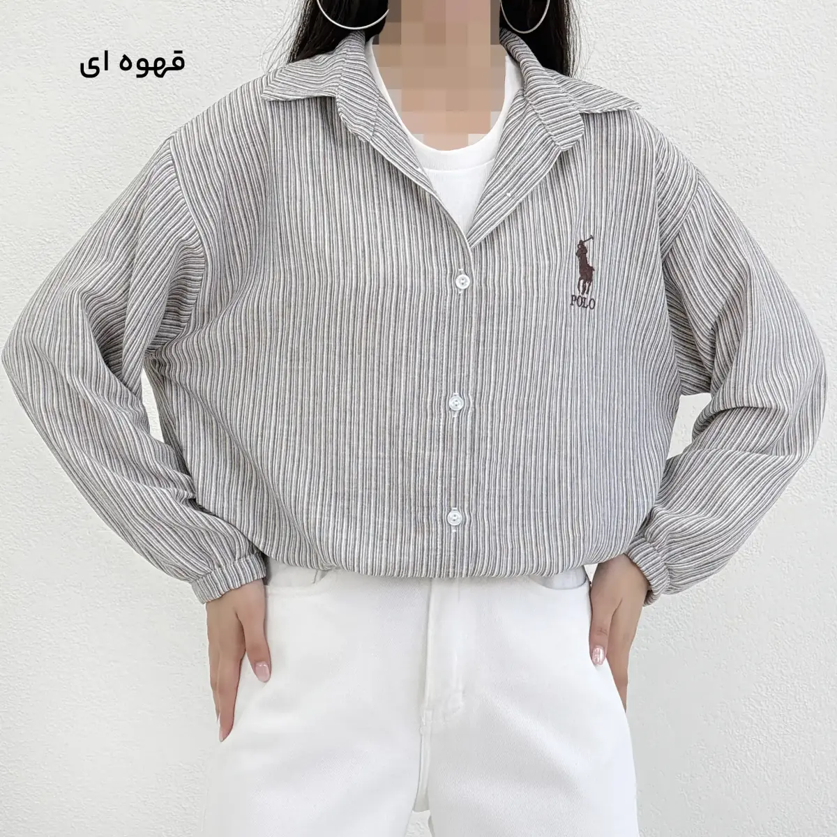 شومیز زنانه دو تیکه لینن polo | آی بولک