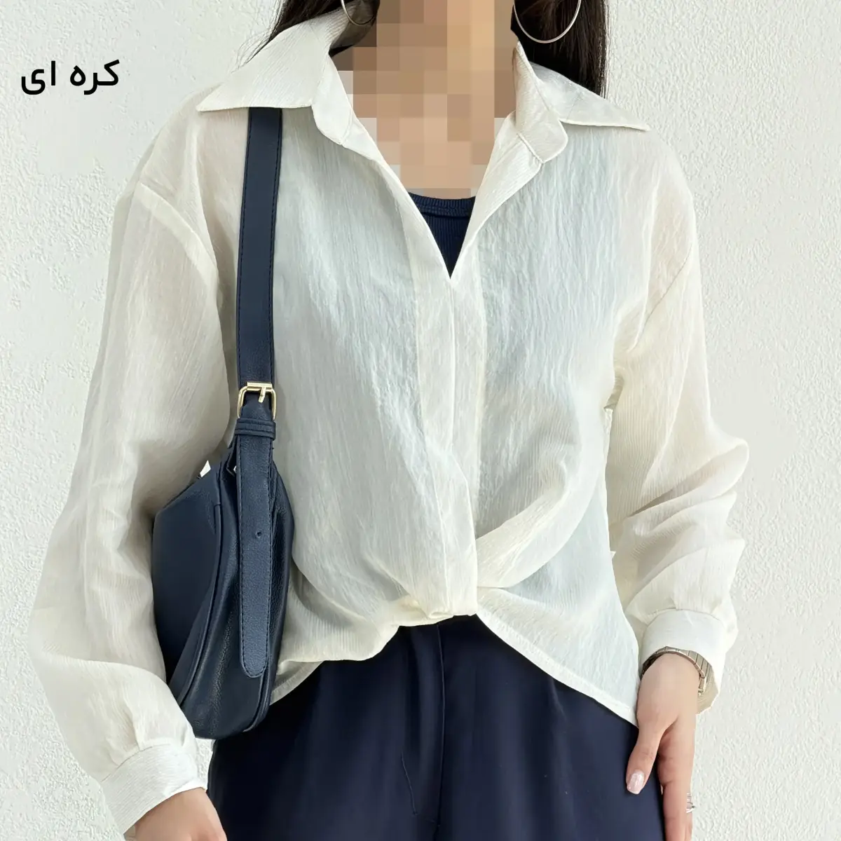 شومیز زنانه جلو پیچ شیشه ای | آی بولک