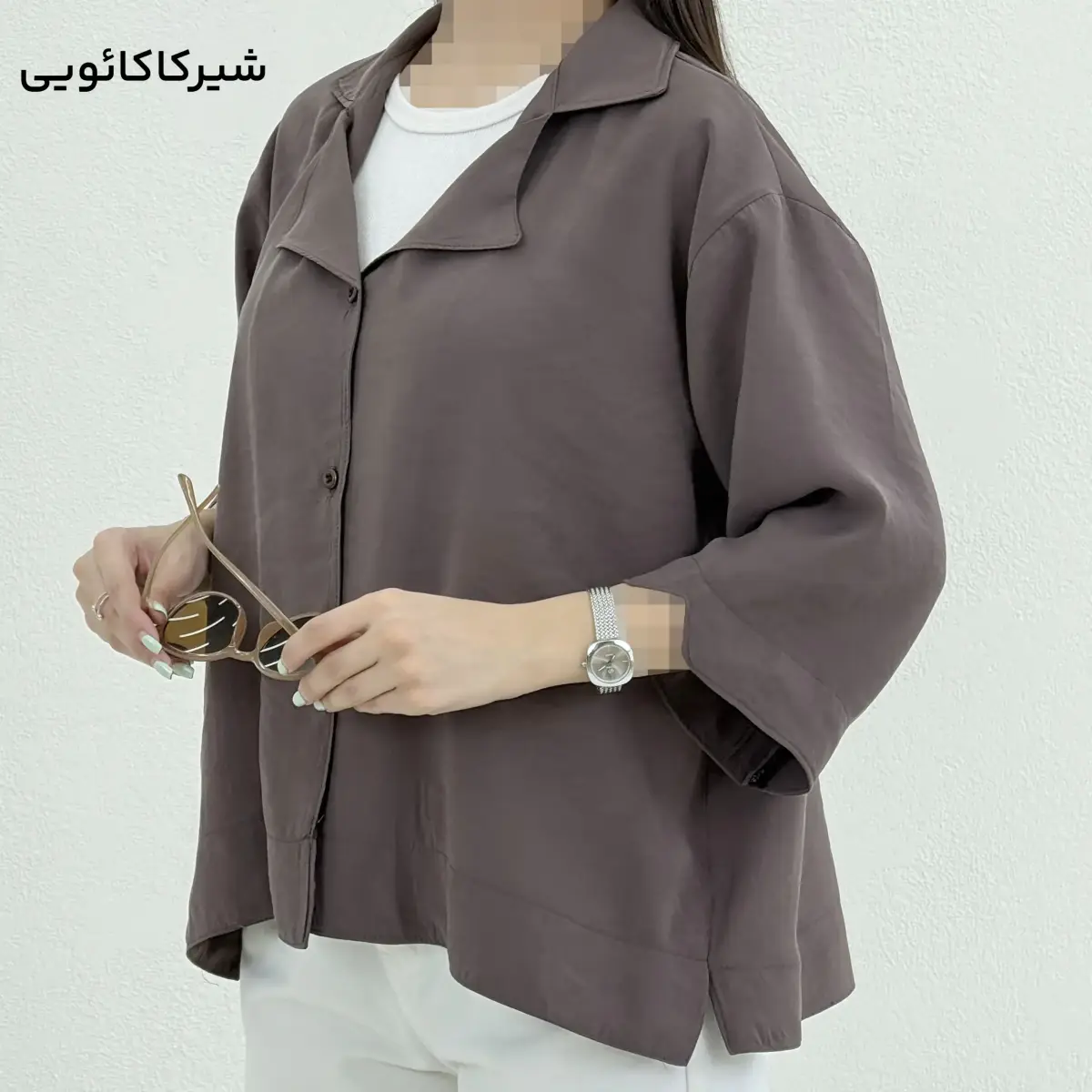 شومیز زنانه سیلک مودال یقه انگلیسی  | آی بولک