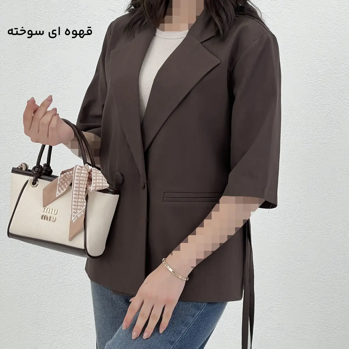 کت زنانه لینن آستین سه ربع | آی بولک
