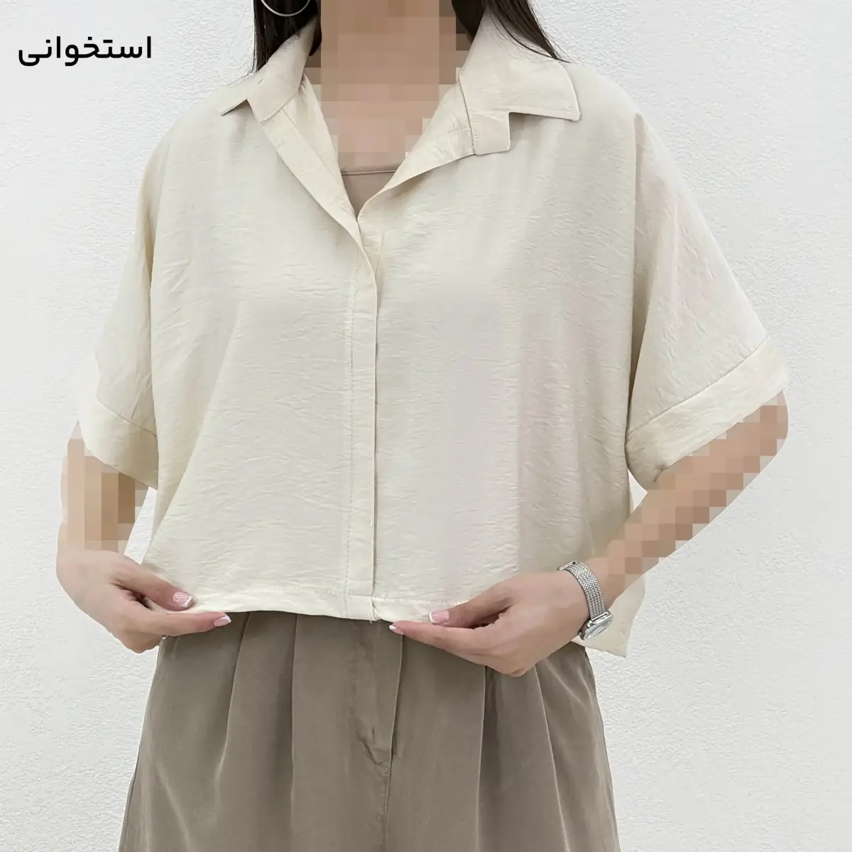 شومیز زنانه کراپ جلو بسته | آی بولک