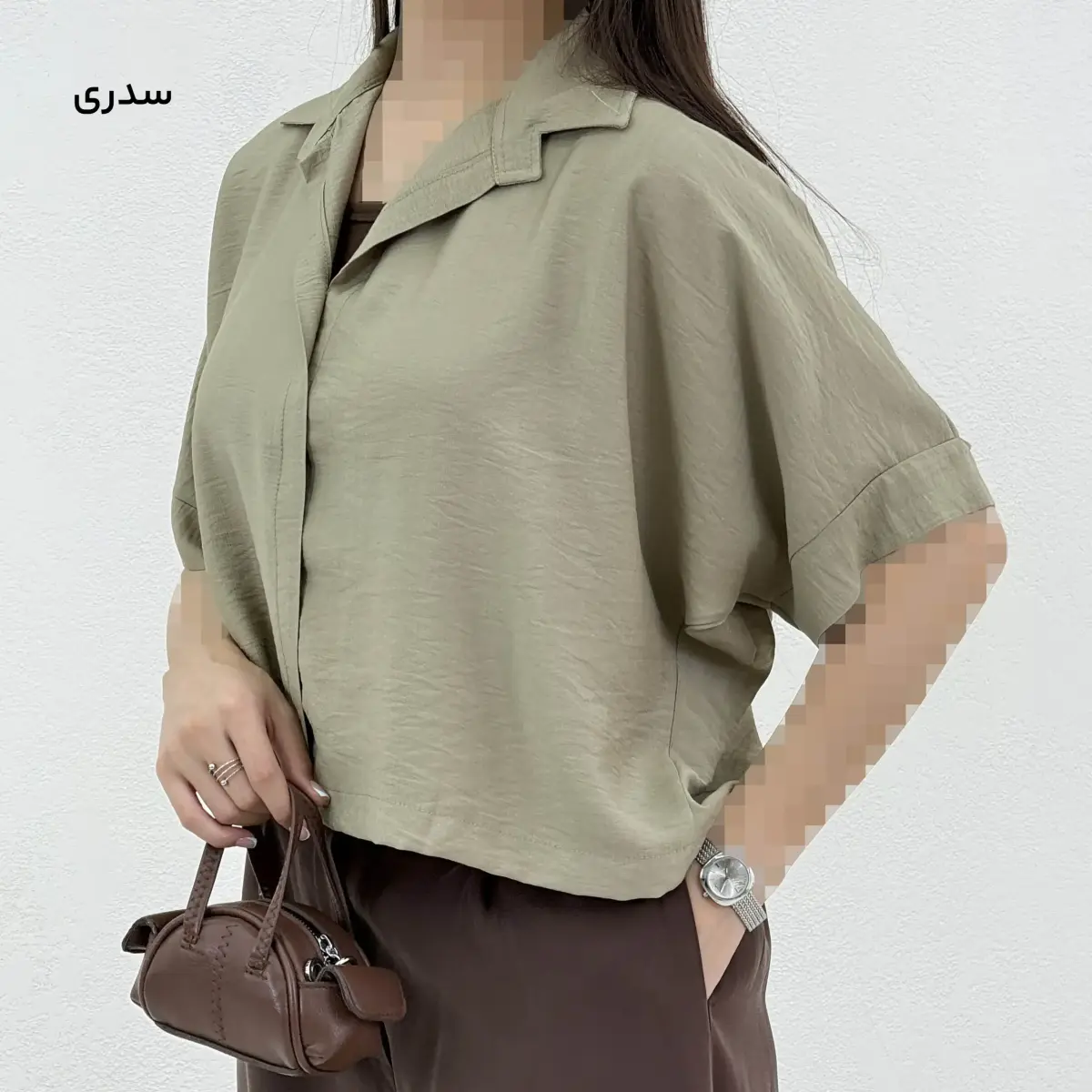 شومیز زنانه کراپ جلو بسته | آی بولک
