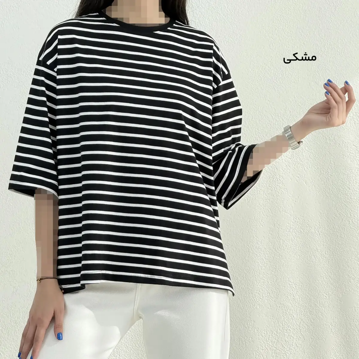 تیشرت زنانه باکسی راه راه | آی بولک