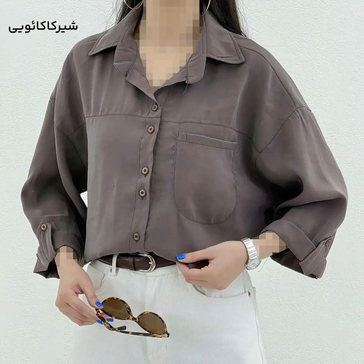 شومیز زنانه سیلک مودال تک جیب | آی بولک