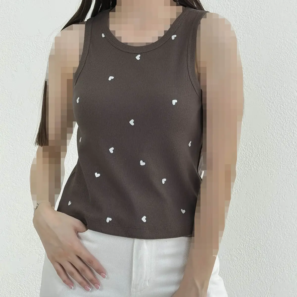 تاپ زنانه کبریتی طرح قلبی | آی بولک