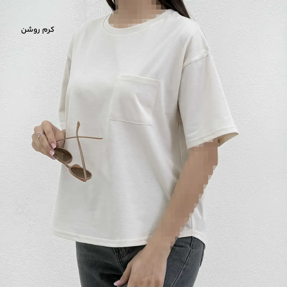 تیشرت زنانه ساده تک جیب | آی بولک