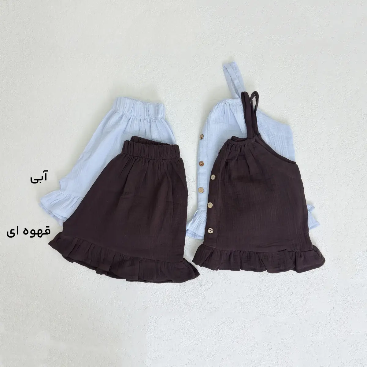 ست راحتی زنانه تاپ و شورتک موسلین | آی بولک