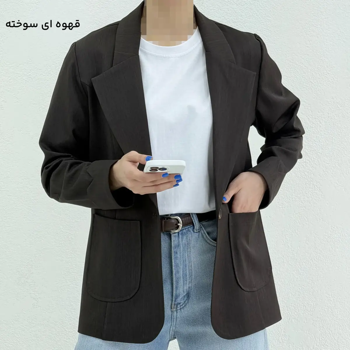 کت زنانه کرپ بزیاق تک دکمه | آی بولک