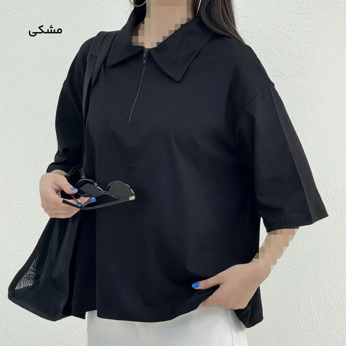 پولوشرت زنانه باکسی زیپ دار | آی بولک
