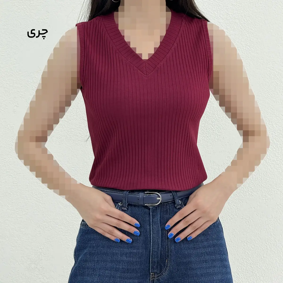 تاپ زنانه کرکره ای یقه هفت | آی بولک