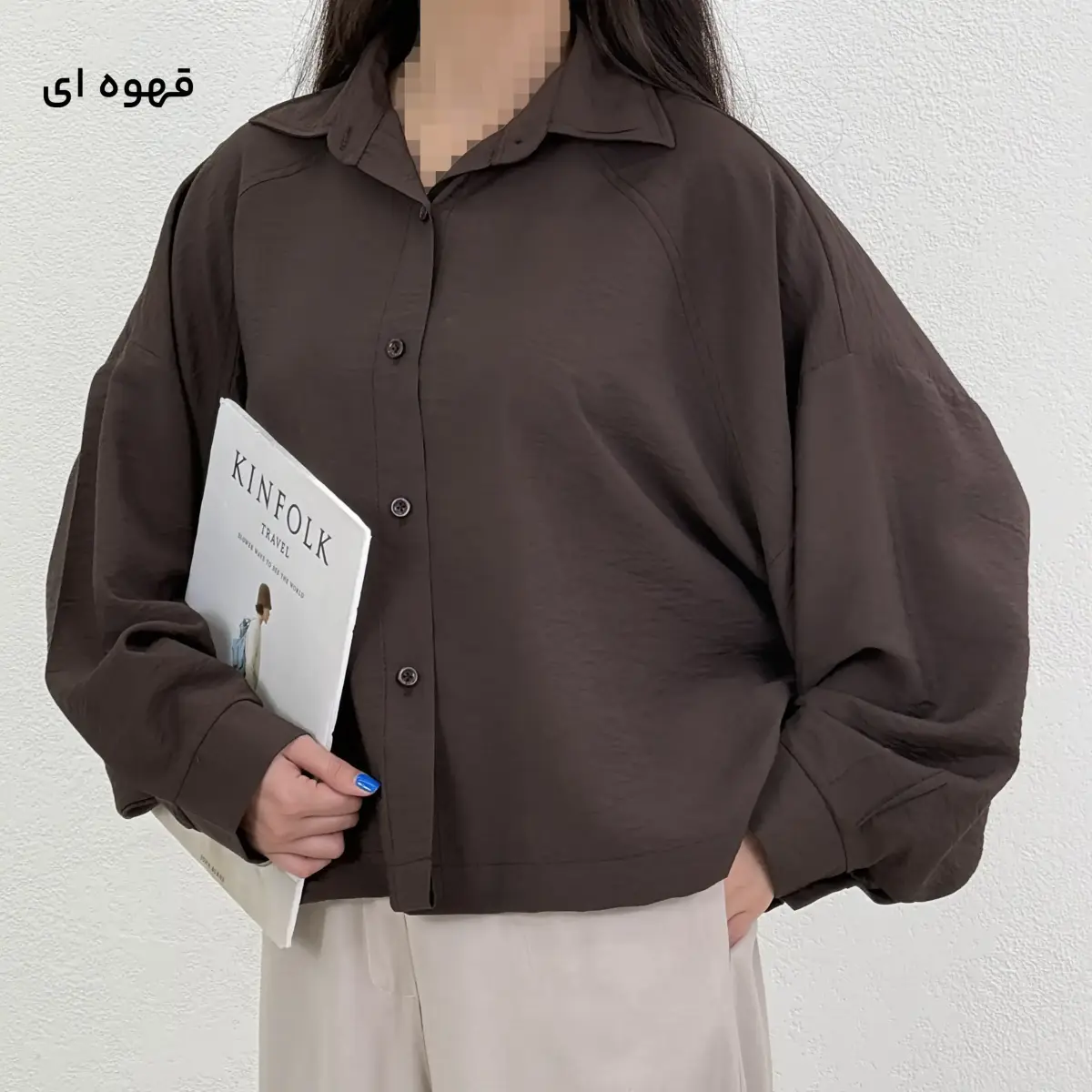 شومیز زنانه سیلک پری یقه مردانه | آی بولک