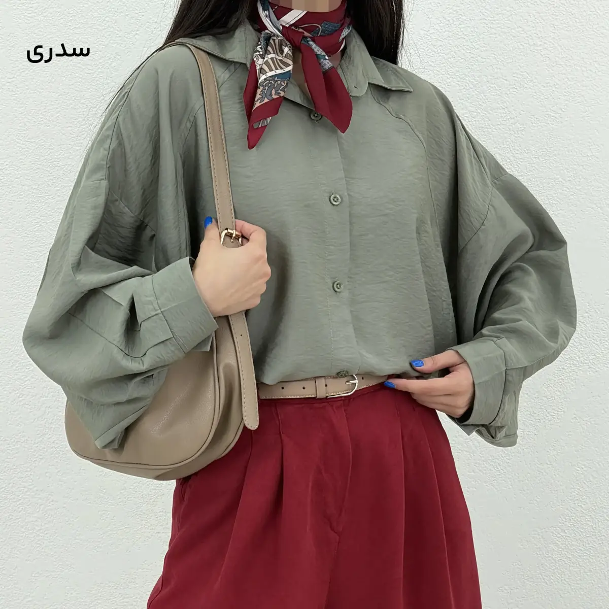 شومیز زنانه سیلک پری یقه مردانه | آی بولک