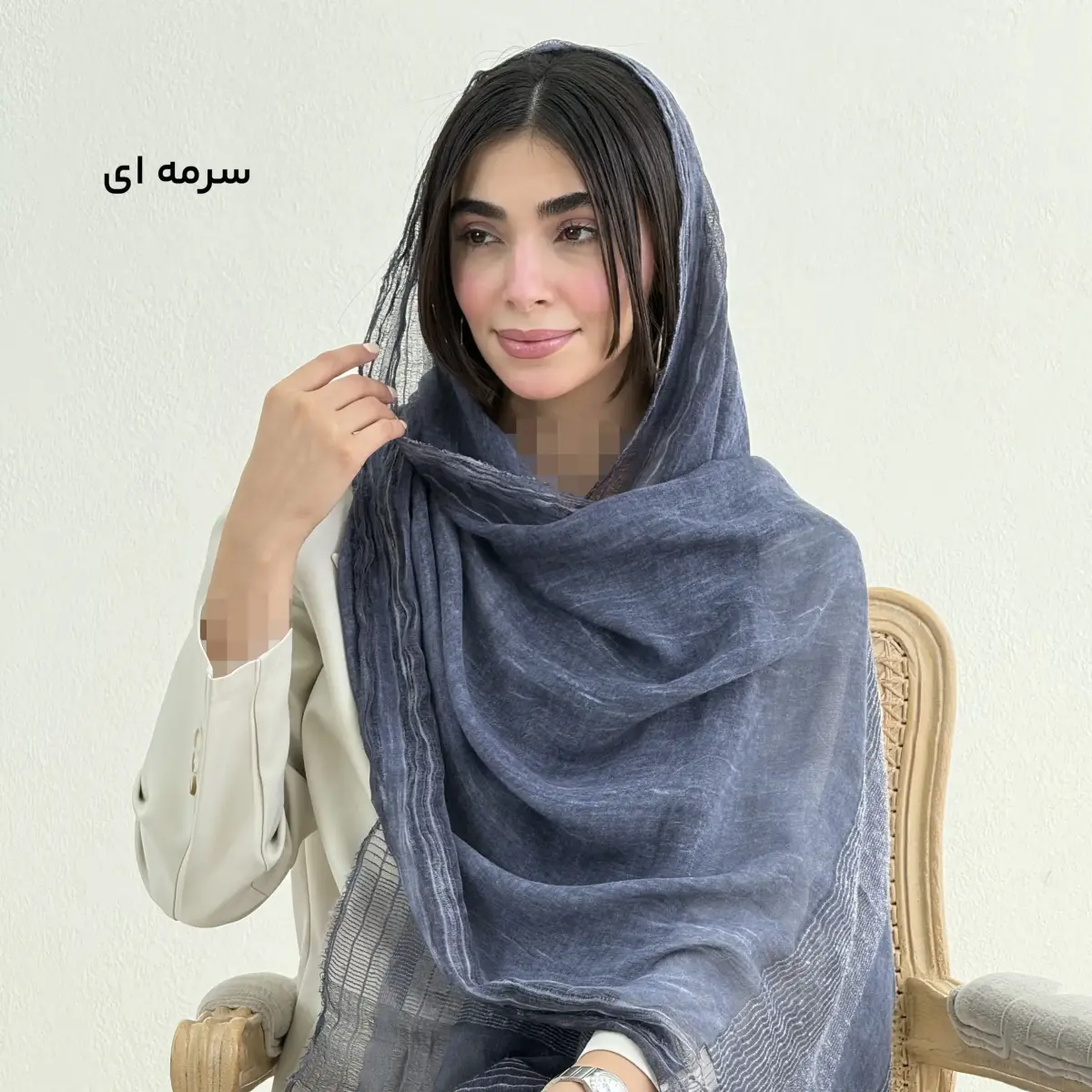 شال زنانه لینن دور ریش | آی بولک