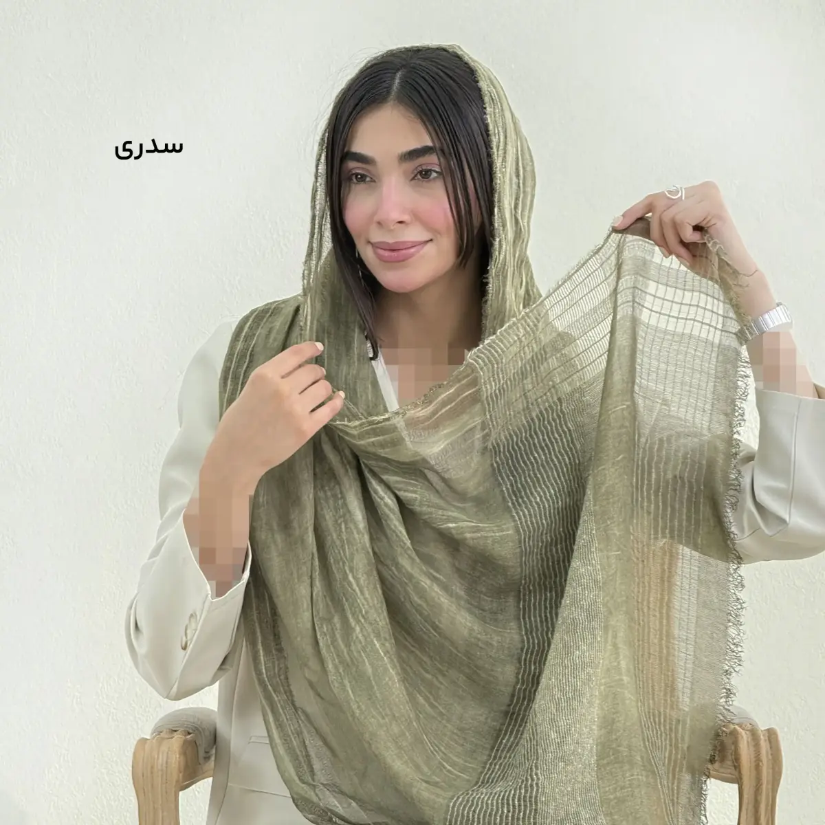 شال زنانه لینن دور ریش | آی بولک