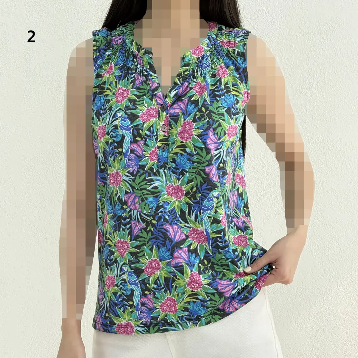 تاپ زنانه حلقه ای میکس سه دکمه | آی بولک