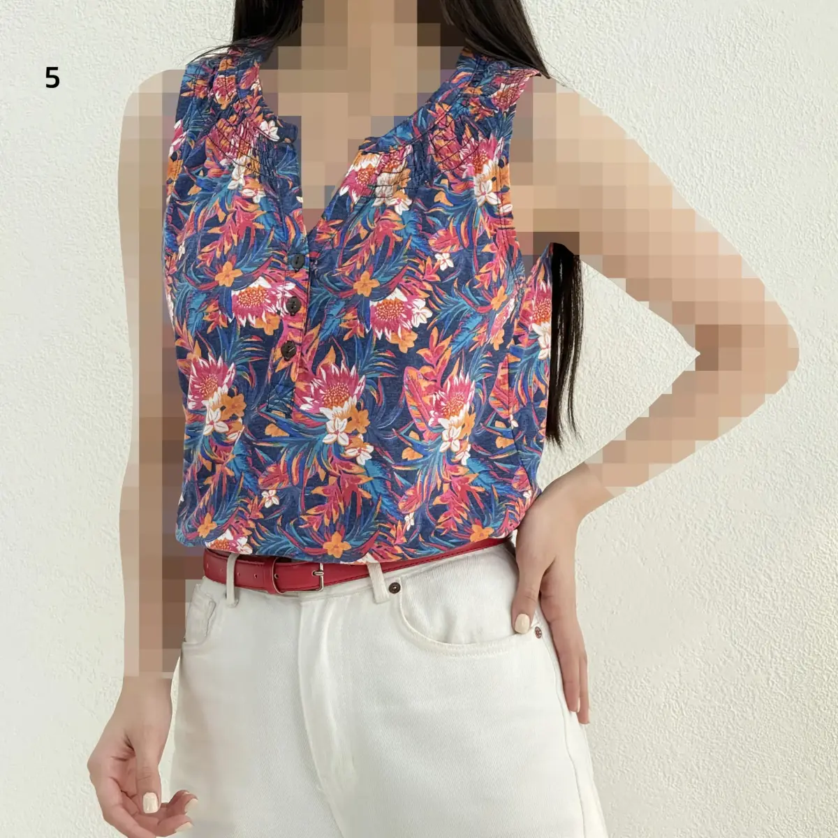 تاپ زنانه حلقه ای میکس سه دکمه | آی بولک