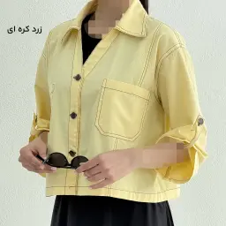 کراپ کت زنانه لینن پاگون دار | آی بولک