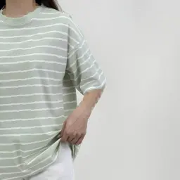 تیشرت زنانه نخ و پنبه راه راه | آی بولک