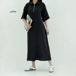 پیراهن زنانه سیلک مودال نیم زیپ | آی بولک