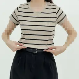 تیشرت زنانه خطی کبریتی | آی بولک