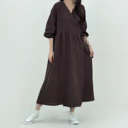 پیراهن زنانه موسلین چپ و راستی | آی بولک