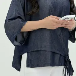 شومیز زنانه تنسل یقه کوبایی | آی بولک