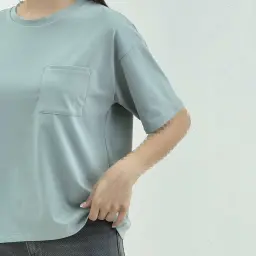 تیشرت زنانه بیسیک جلو جیب | آی بولک