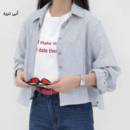 شومیز زنانه لینن راه راه پشت چین | آی بولک