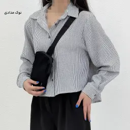 شومیز زنانه لینن راه راه پشت چین | آی بولک