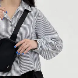 شومیز زنانه لینن راه راه پشت چین | آی بولک