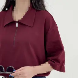 پولوشرت زنانه باکسی زیپ دار | آی بولک