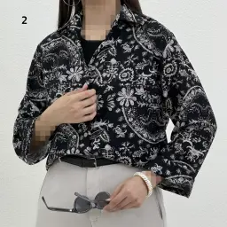 شومیز زنانه طرحدار آستین دوبل | آی بولک