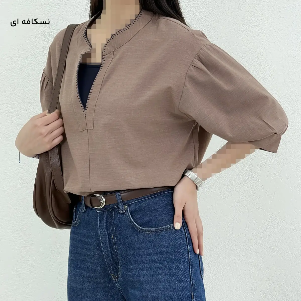 بلوز زنانه لینن یقه فرنچ | آی بولک