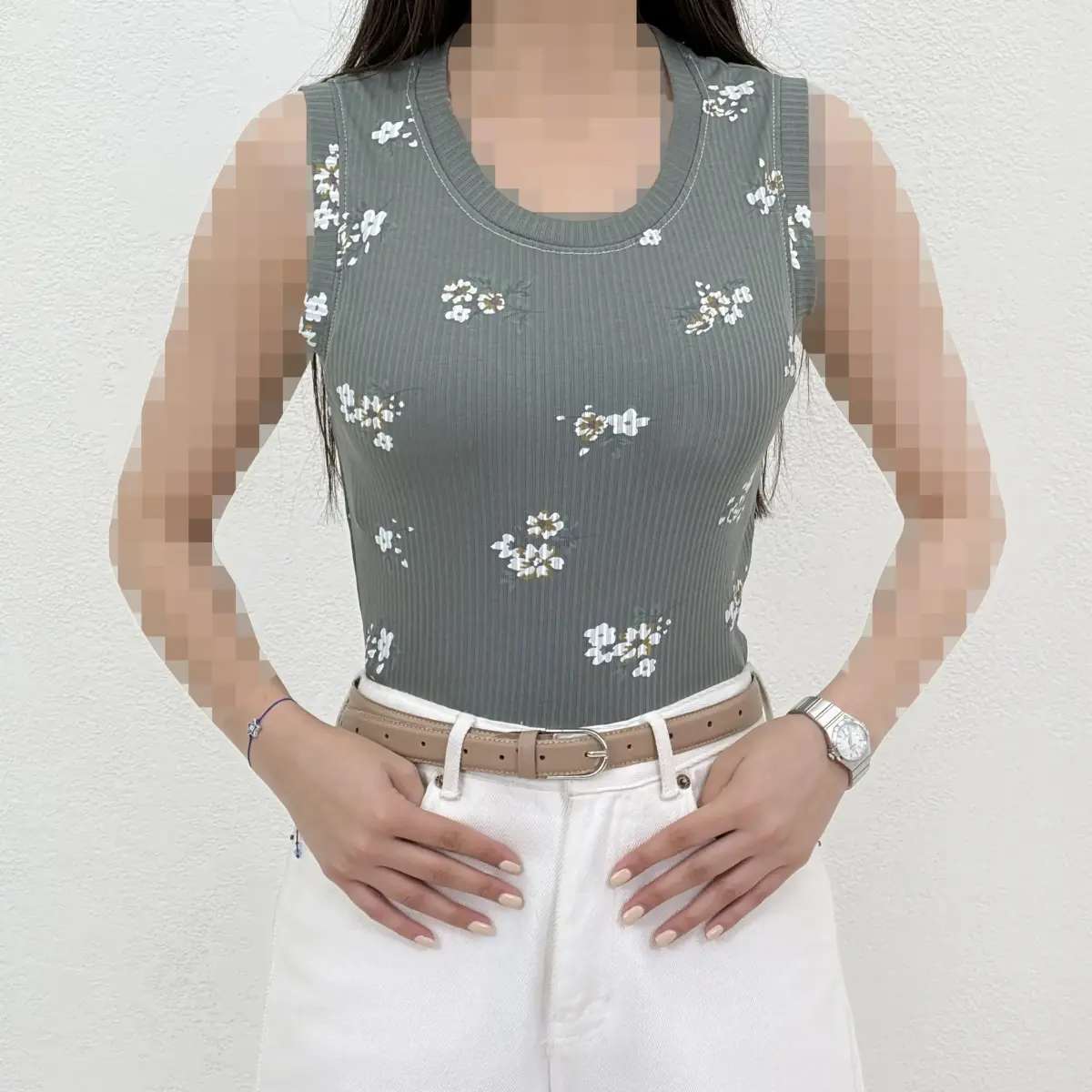 تاپ زنانه یقه گرد میکس | آی بولک