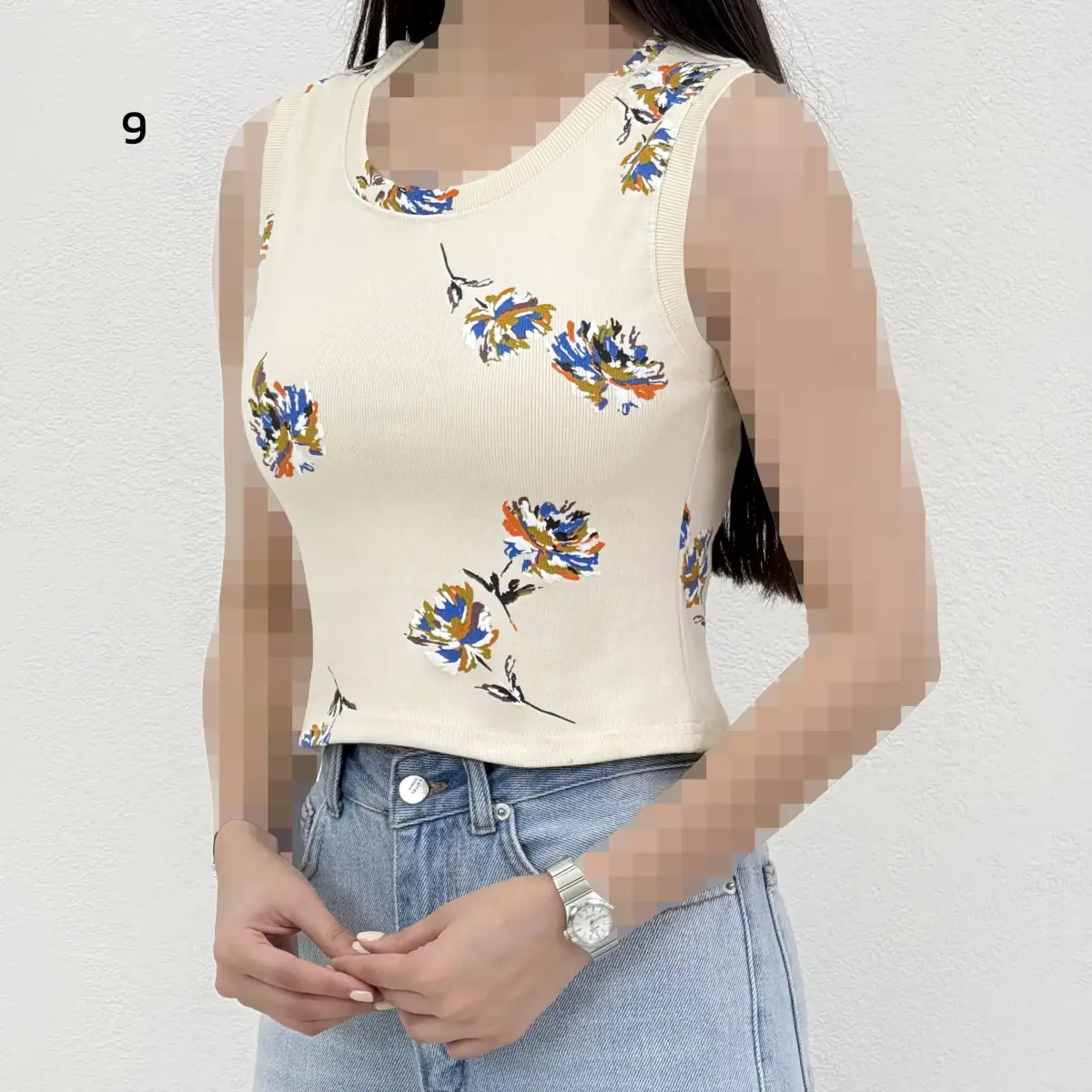 تاپ زنانه یقه گرد میکس | آی بولک