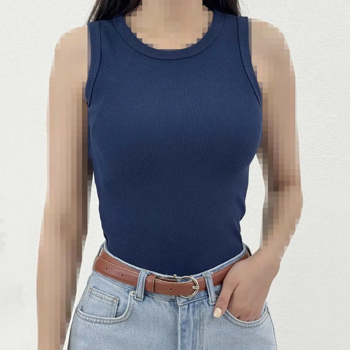 تاپ زنانه کبریتی یقه گرد | آی بولک