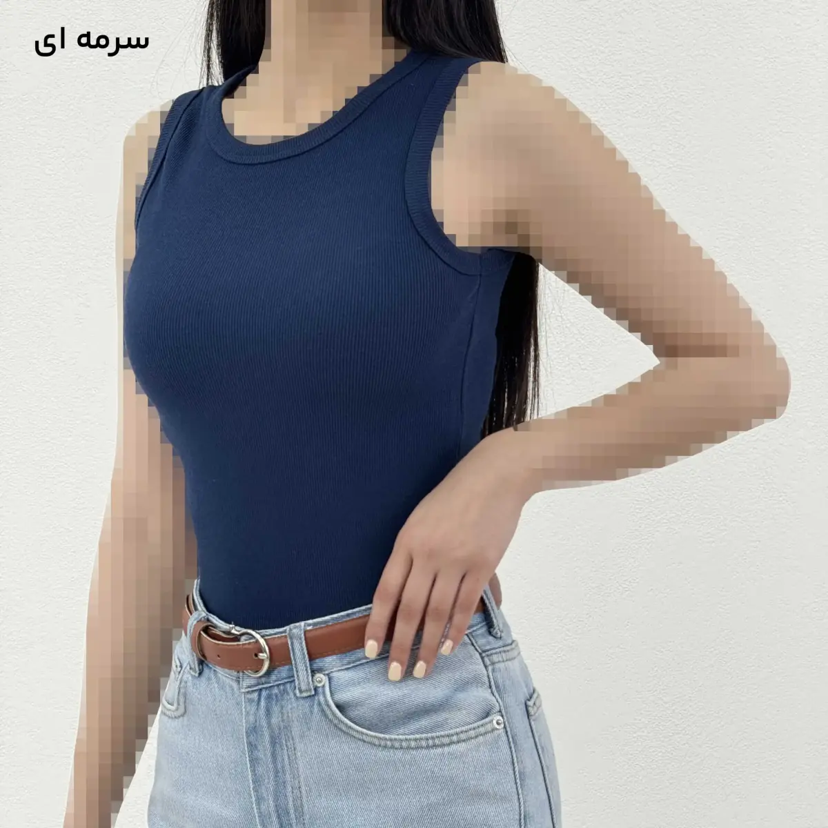 تاپ زنانه کبریتی یقه گرد | آی بولک
