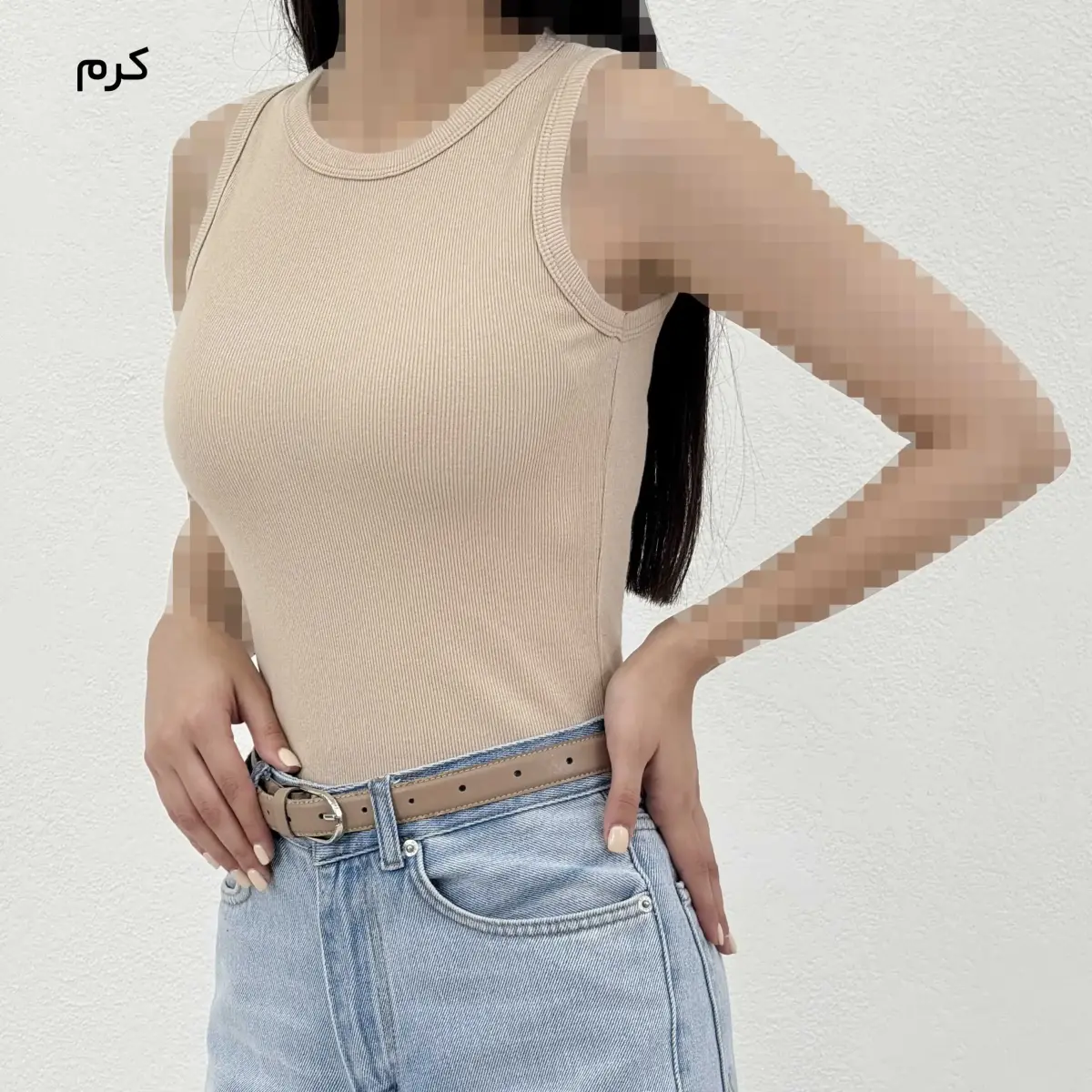 تاپ زنانه کبریتی یقه گرد | آی بولک