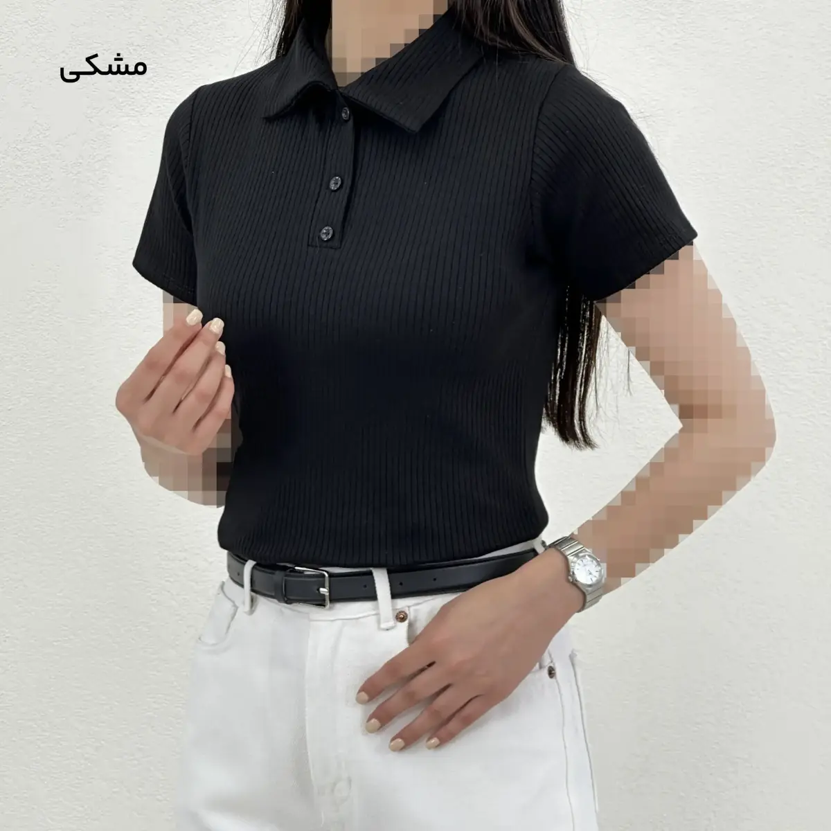پولوشرت زنانه یقه شکاری کرکره ای | آی بولک