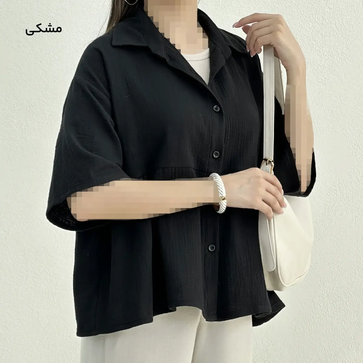 شومیز زنانه دبل فیس آستین سه ربع | آی بولک