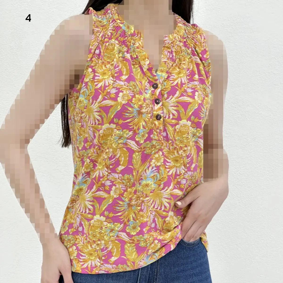 تاپ زنانه حلقه ای میکس سه دکمه | آی بولک