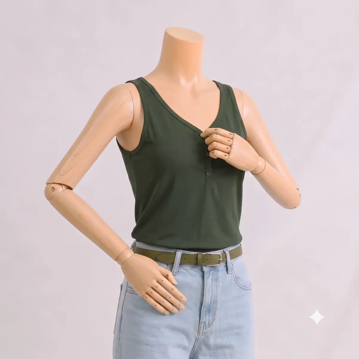 تاپ زنانه بیسیک جلو دکمه | آی بولک